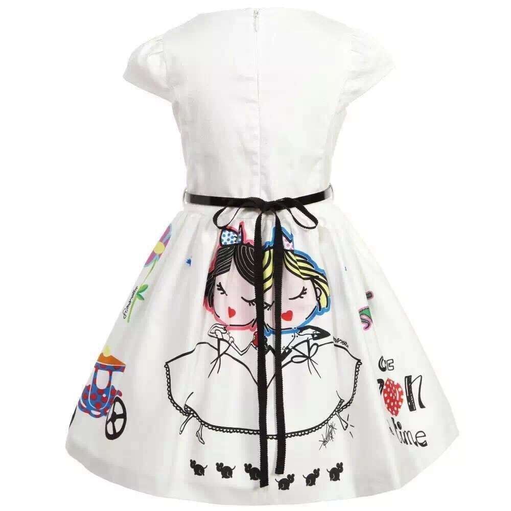 cartoon print t shirt dress Princess Paper Doll T-Shirt Dress