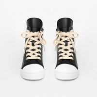 MOF Kids Leather Ankle High-Top sneakers - Zipper and Laces Casual Sneakers