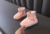 MOF Kids new winter boots silicon candy colors waterproof non-slip warm plush girls snow boots