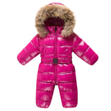 MOF Kids baby girl winter jumpsuit infant snowsuit nature fur