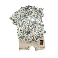 MOF Kids boys clothing summer print set suit for kids