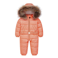 MOF Kids girl winter jumpsuit infant toddler snowsuit nature fur