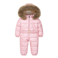 MOF Kids girl winter jumpsuit infant toddler snowsuit nature fur