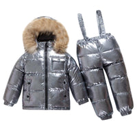 MOF Kids snowsuit toddler 2 piece set coat &amp; overalls pants
