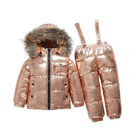 MOF Kids snowsuit toddler 2 piece set coat &amp; overalls pants