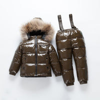 MOF Kids snowsuit toddler 2 piece set coat &amp; overalls pants