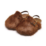 MOF Kids girls autumn casual slippers with fur