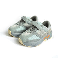 MOF Kids light gray textured strap &amp; lace up sneakers