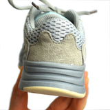 MOF Kids light gray textured strap &amp; lace up sneakers