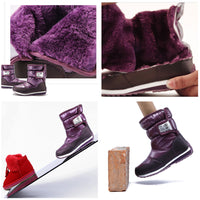 MOF Kids winter snow boots waterproof outdoor warm faux fur lined shoes