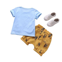 MOF Kids boys cartoon print bow tie T-shirt &amp; shorts set