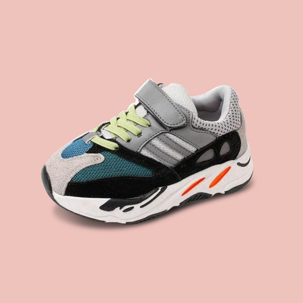 MOF Kids gray textured touch strap sneakers
