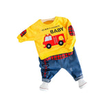 MOF Kids boys autumn T-shirt &amp; jeans car print