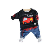 MOF Kids boys autumn T-shirt &amp; jeans car print