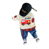 MOF Kids boys autumn T-shirt &amp; jeans car print