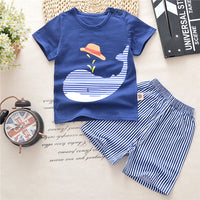 MOF Kids baby boy clothing set summer t-shirt &amp; shorts cartoon print