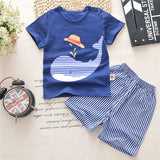 MOF Kids baby boy clothing set summer t-shirt &amp; shorts cartoon print