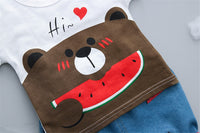 MOF Kids baby boy clothing set summer t-shirt &amp; shorts cartoon print