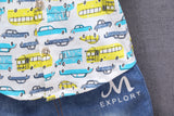 MOF Kids boys cartoon car print T-shirt &amp; jeans set