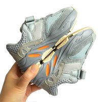 MOF Kids light gray textured touch strap sneakers sneakers MOF for kids 