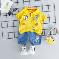 MOF Kids baby boy clothing set summer t-shirt &amp; shorts cartoon print