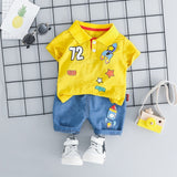 MOF Kids baby boy clothing set summer t-shirt &amp; shorts cartoon print