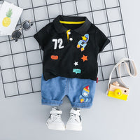 MOF Kids baby boy clothing set summer t-shirt &amp; shorts cartoon print