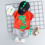 MOF Kids baby boy clothing set summer t-shirt &amp; shorts cartoon print