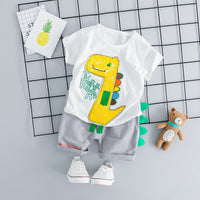 MOF Kids baby boy clothing set summer t-shirt &amp; shorts cartoon print