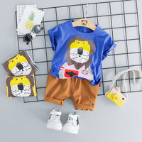 MOF Kids baby boy clothing set summer t-shirt &amp; shorts cartoon print