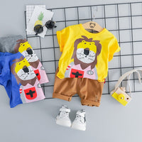 MOF Kids baby boy clothing set summer t-shirt &amp; shorts cartoon print