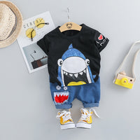 MOF Kids baby boy clothing set summer t-shirt &amp; shorts cartoon print
