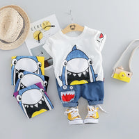 MOF Kids baby boy clothing set summer t-shirt &amp; shorts cartoon print