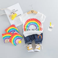 MOF Kids baby boy clothing set summer t-shirt &amp; shorts cartoon print