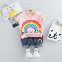 MOF Kids baby boy clothing set summer t-shirt &amp; shorts cartoon print