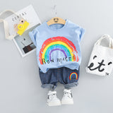 MOF Kids baby boy clothing set summer t-shirt &amp; shorts cartoon print