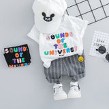 MOF Kids baby boy clothing set summer t-shirt &amp; shorts cartoon print