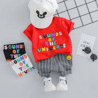 MOF Kids baby boy clothing set summer t-shirt &amp; shorts cartoon print