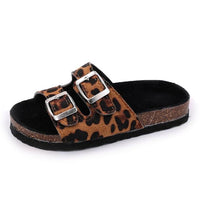 MOF Kids double strap slippers slippers MOF for kids A-Leopard 1 